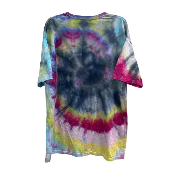 BAS1C Ma+H upcycled unisex rainbow Spiral TIE DYE short sleeved top sz X-LARGE - Picture 5 of 12
